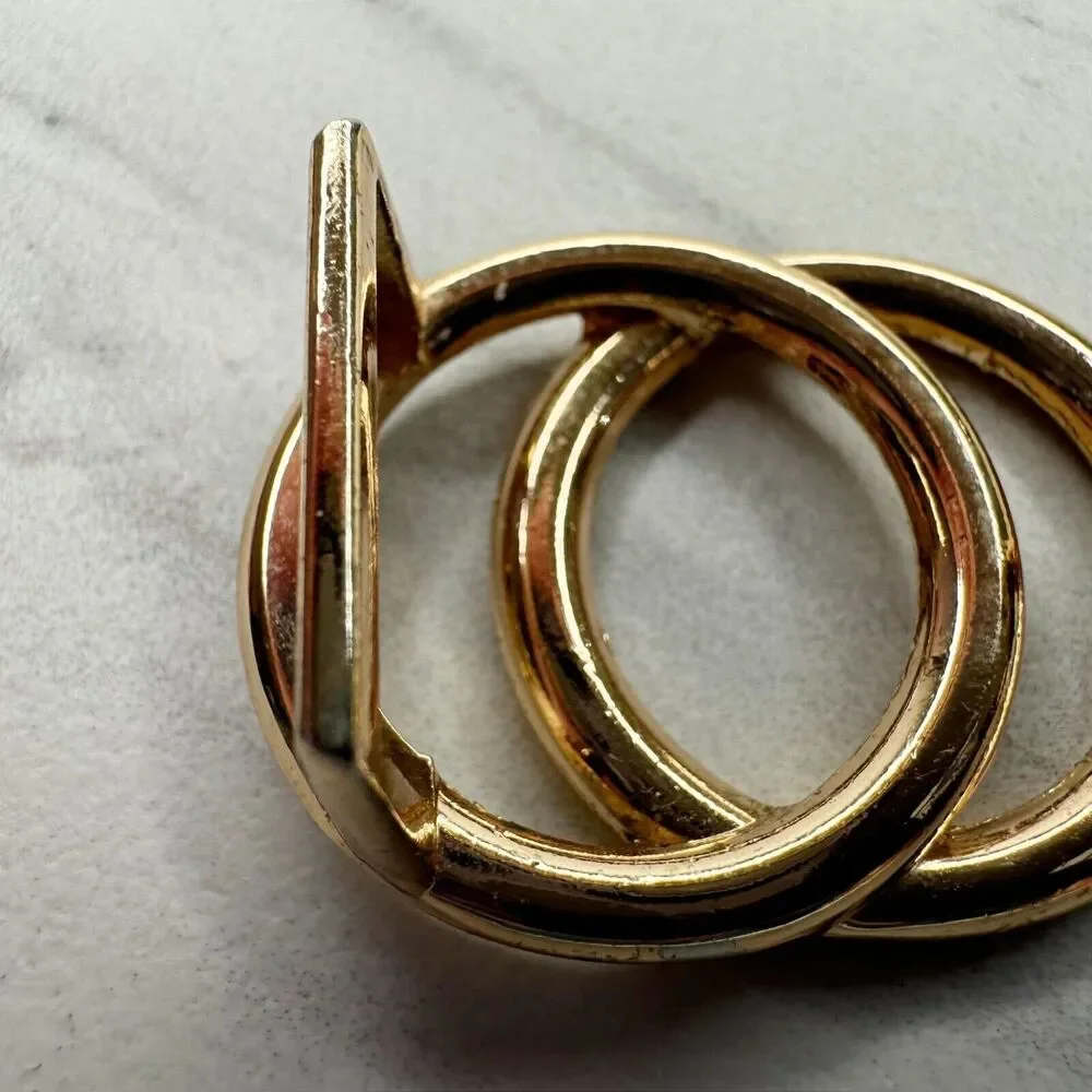 Gold Tone Small Double Circle Belt Buckle